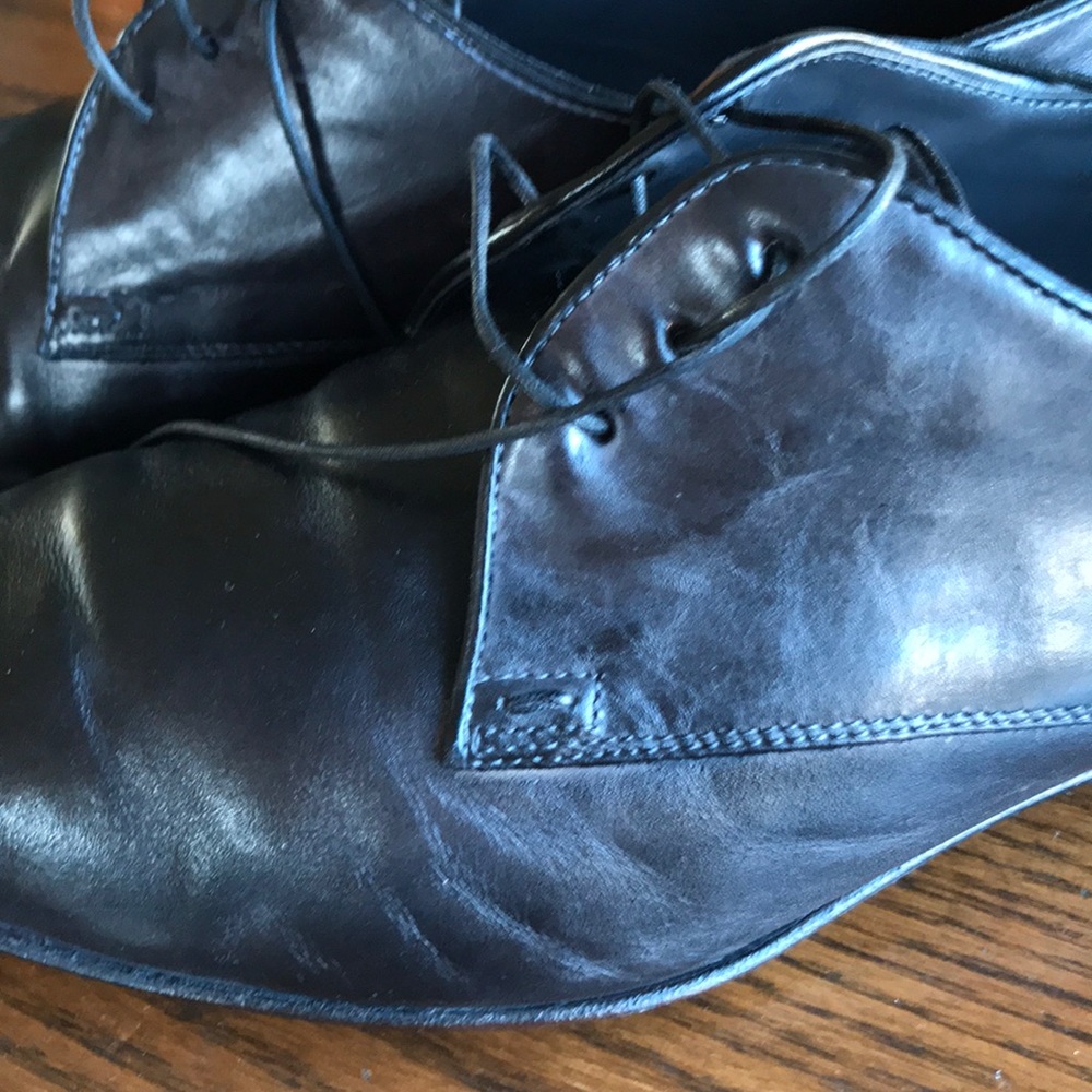 Hugo Boss Italian charcoal leather lace up shoes - Picture 9 of 10